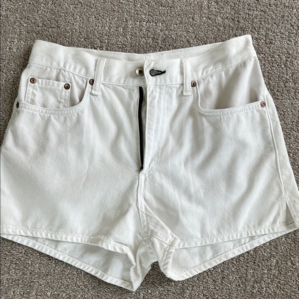 Rag & Bone White Jean Shorts High-Waisted Crisp Denim